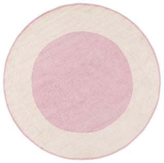 Safavieh Easy Care ECR220U Ivory / Pink Machine Washable Area Rug Round