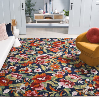 Safavieh Easy Care ECR305N Navy / Red Area Rug Room Scene Feature