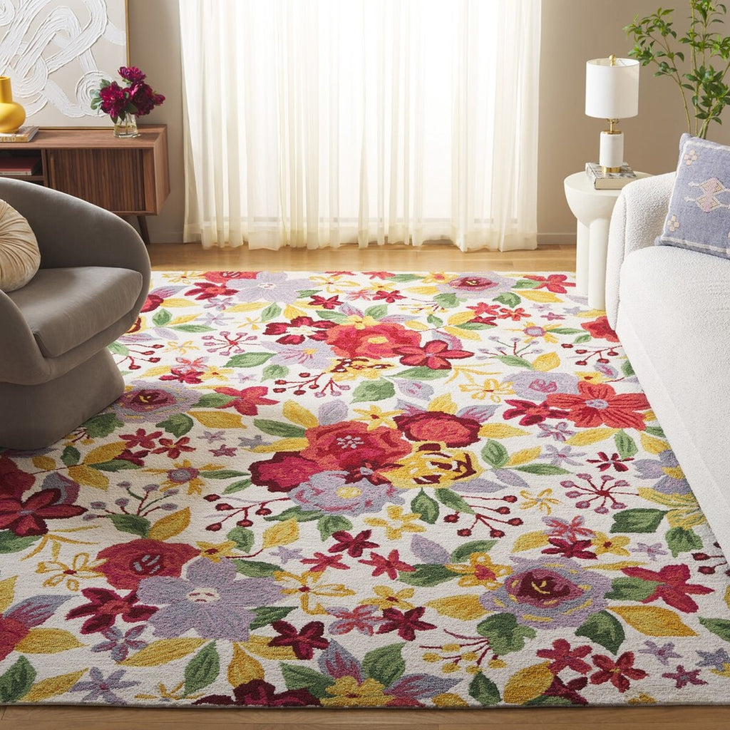 Safavieh Easy Care ECR307A Ivory / Red Area Rug Room Scene Feature