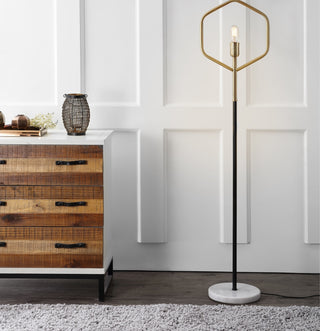 Safavieh Mave FLL4014A Brass / Black Lamp Room Scene On Feature