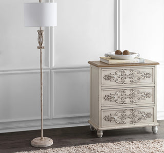 Safavieh Philippa FLL4049A White Washed Lamp Room Scene Off Feature