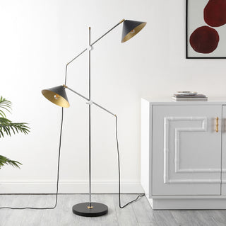 Safavieh Dwyer FLL4133A Black / Chrome Lamp Room Scene Off Feature