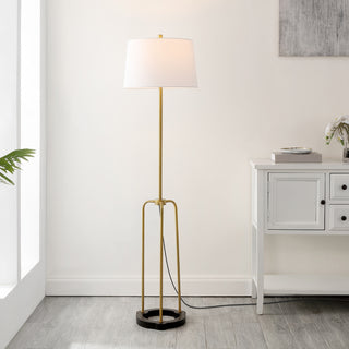 Safavieh Lydie FLL4135A Brass / Black Lamp Room Scene On Feature