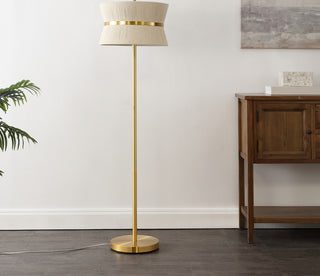 Safavieh Kora FLL4136A Bleached Natural / Brass Lamp Room Scene Off Feature