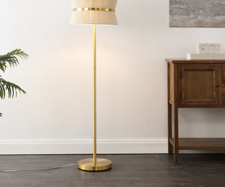 Safavieh Kora FLL4136A Bleached Natural / Brass Lamp Room Scene On Feature