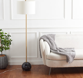 Safavieh Kyrene FLL7003B Gold / Black Marble Lamp Room Scene On Feature