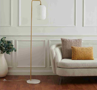 Safavieh Santina FLL7007A Gold / White Marble Lamp Room Scene Off Feature