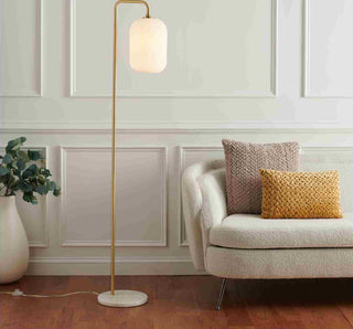 Safavieh Santina FLL7007A Gold / White Marble Lamp Room Scene On Feature