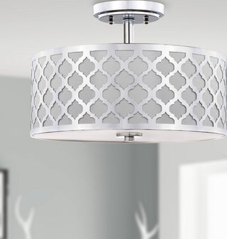 Safavieh Kora FLU4000C Chrome Lamp Room Scene Off Feature