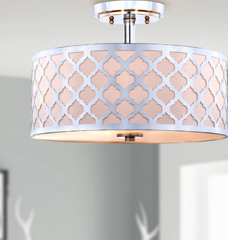 Safavieh Kora FLU4000C Chrome Lamp Room Scene On Feature