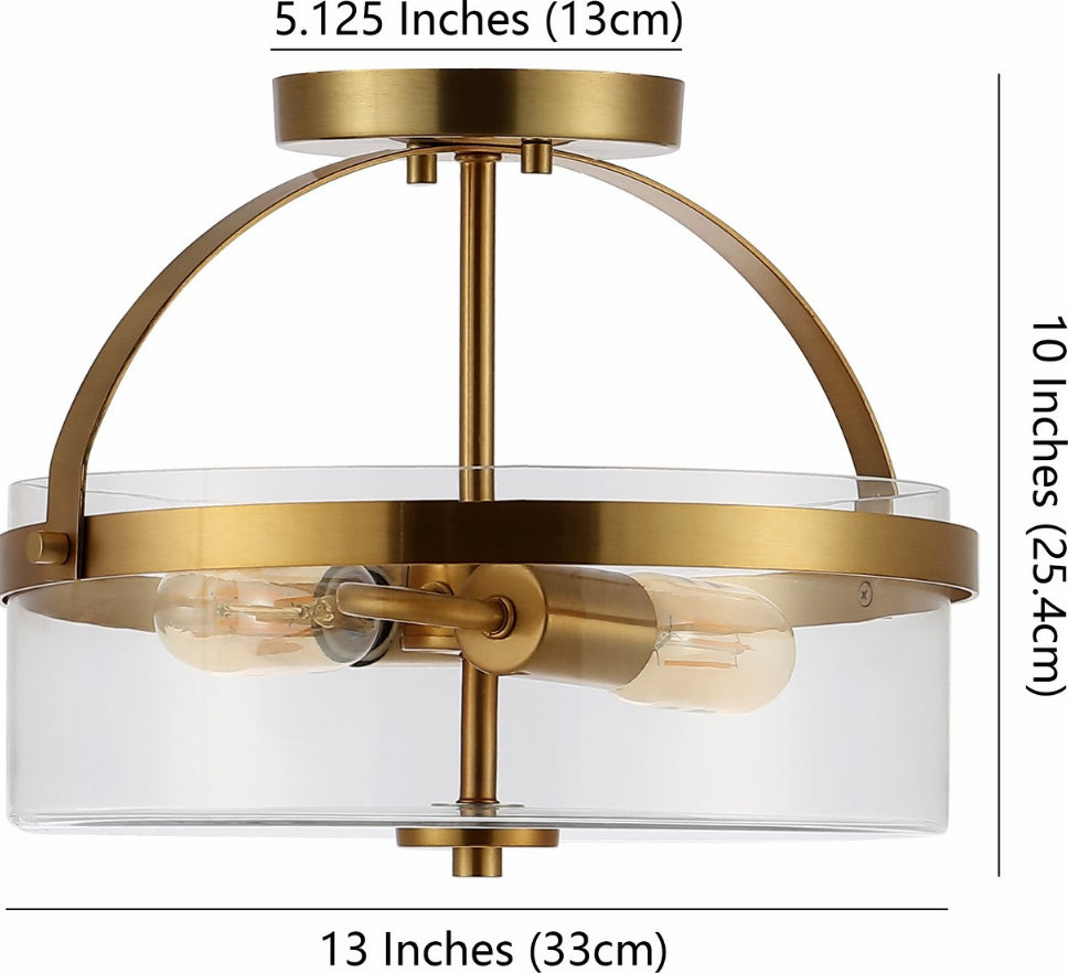Safavieh Nensor FLU4051A Brass / Clear Lamp main image