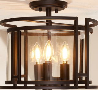 Safavieh Yarlin FLU4052A Bronze / Clear Lamp Room Scene On Feature