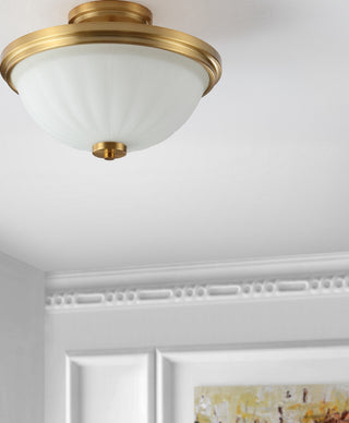 Safavieh Okami FLU4060A Brass Lamp Room Scene Off Feature