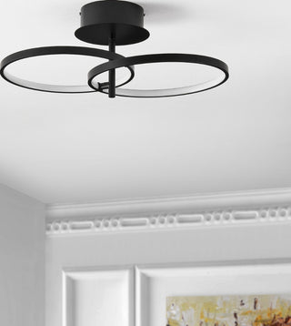 Safavieh Reyah FLU4061A Matte Black Lamp Room Scene Off Feature