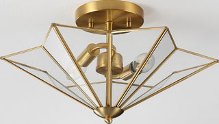 Safavieh Haruna FLU4071A Brass Lamp Room Scene Off Feature