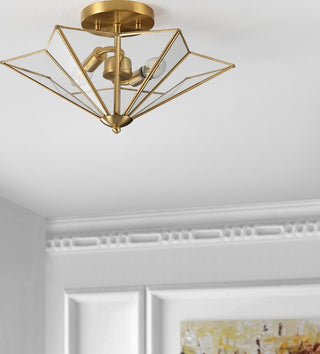 Safavieh Haruna FLU4071A Brass Lamp Room Scene Off Feature
