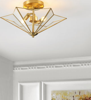 Safavieh Haruna FLU4071A Brass Lamp Room Scene On Feature