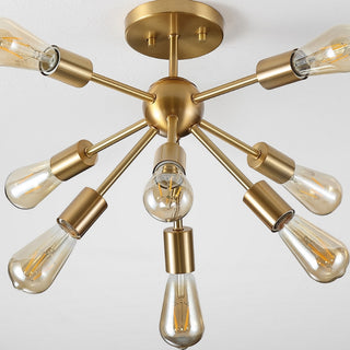 Safavieh Gannet FLU4073A Brass Lamp Room Scene Off Feature