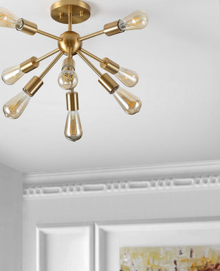 Safavieh Gannet FLU4073A Brass Lamp Room Scene Off Feature