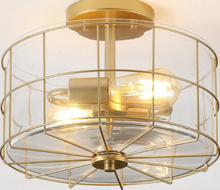 Safavieh Hannes FLU4087B Brass Lamp Room Scene On Feature