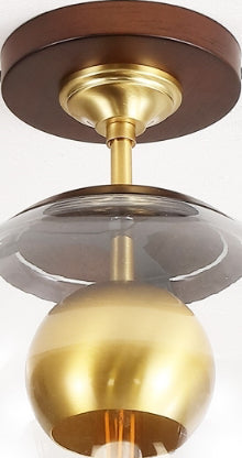 Safavieh Clyenne FLU4102A Dark Walnut / Brass Lamp Room Scene Off Feature