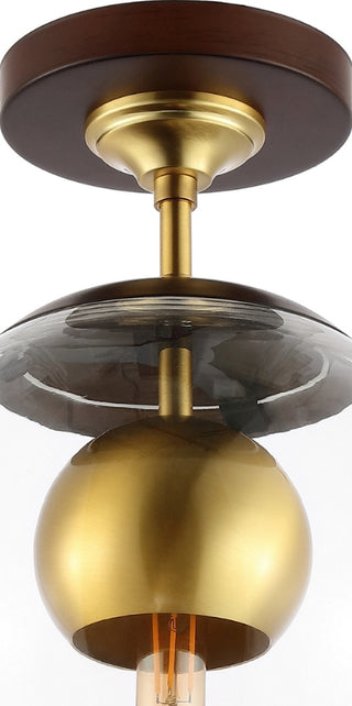 Safavieh Clyenne FLU4102A Dark Walnut / Brass Lamp Main Off