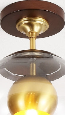 Safavieh Clyenne FLU4102A Dark Walnut / Brass Lamp Room Scene On Feature
