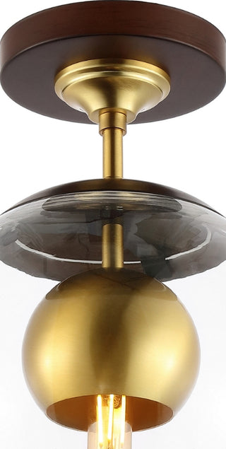 Safavieh Clyenne FLU4102A Dark Walnut / Brass Lamp Main On