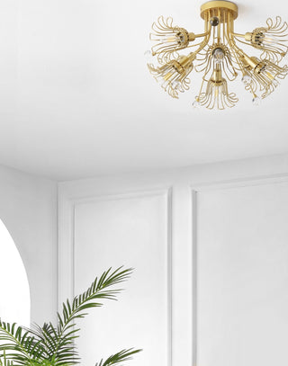 Safavieh Leandra FLU4112A Gold Lamp Room Scene Off Feature