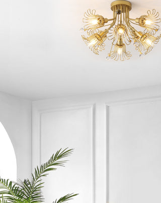 Safavieh Leandra FLU4112A Gold Lamp Room Scene On Feature
