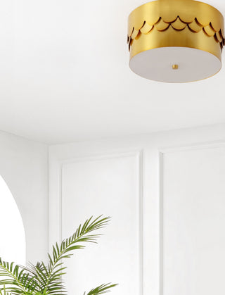 Safavieh Jimena FLU4113A Brass Lamp Room Scene Off Feature