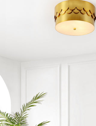 Safavieh Jimena FLU4113A Brass Lamp Room Scene On Feature