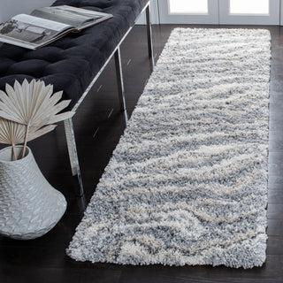 Safavieh Fontana Shag FNT865 Grey / Ivory Area Rug Room Scene Feature