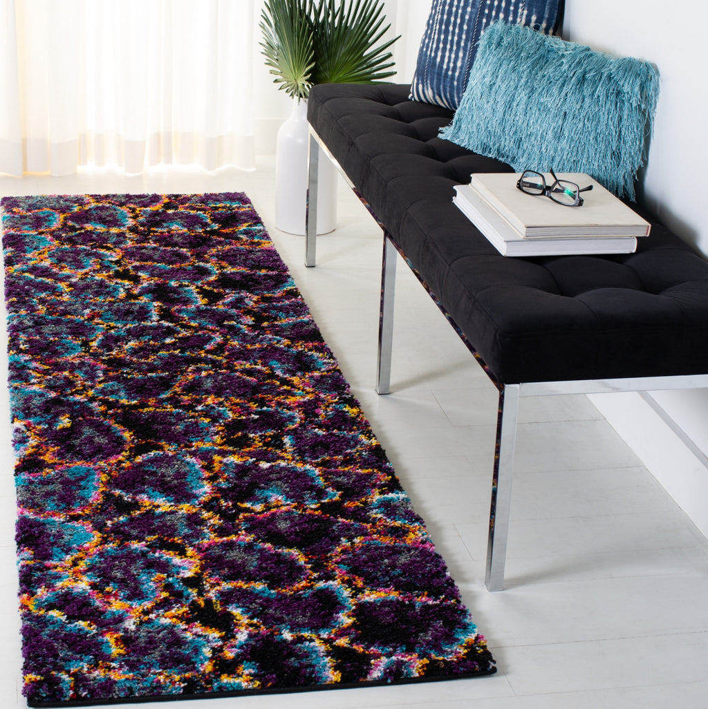 Safavieh Fiesta Shag FSG371K Turquoise / Multi Area Rug Room Scene Feature