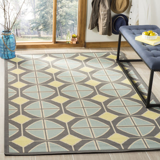 Safavieh Hampton HAM510 Dark Grey / Light Blue Area Rug Room Scene