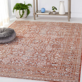 Safavieh Harlow HAR163 Rust / Ivory Grey Area Rug Room Scene Feature