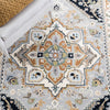 Safavieh Heritage HG625H Grey / Navy Area Rug Detail