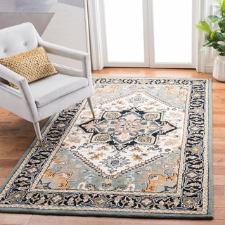 Safavieh Heritage HG625W Grey / Green Area Rug Room Scene Feature