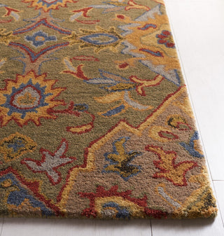 Safavieh Heritage HG653B Green / Yellow Area Rug Detail