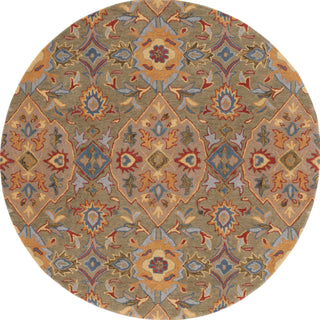 Safavieh Heritage HG653B Green / Yellow Area Rug Round