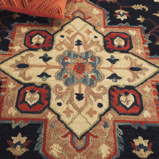 Safavieh Heritage HG929N Navy / Red Area Rug Detail