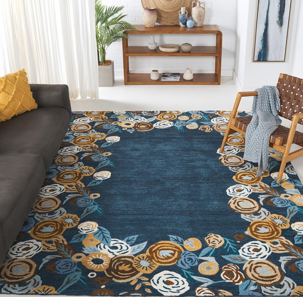 Safavieh Chelsea HK292M Blue / Ivory Area Rug Room Scene Feature