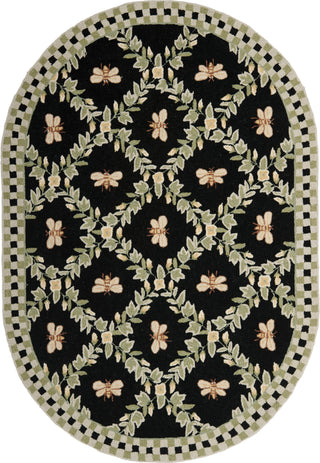 Safavieh Chelsea HK55B Black Area Rug Oval