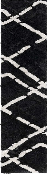 Safavieh Hi-lo Shag HLS206 Charcoal / Ivory Area Rug