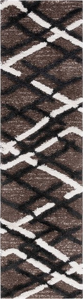 Safavieh Hi-lo Shag HLS206 Brown / Ivory Charcoal Area Rug