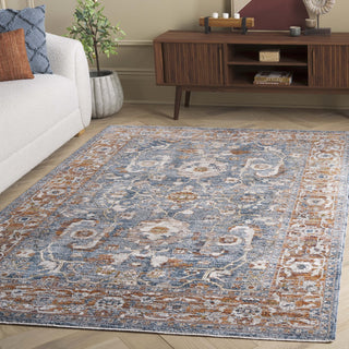 Safavieh Heirloom HRL720F Grey / Blue Rust Area Rug Room Scene Feature