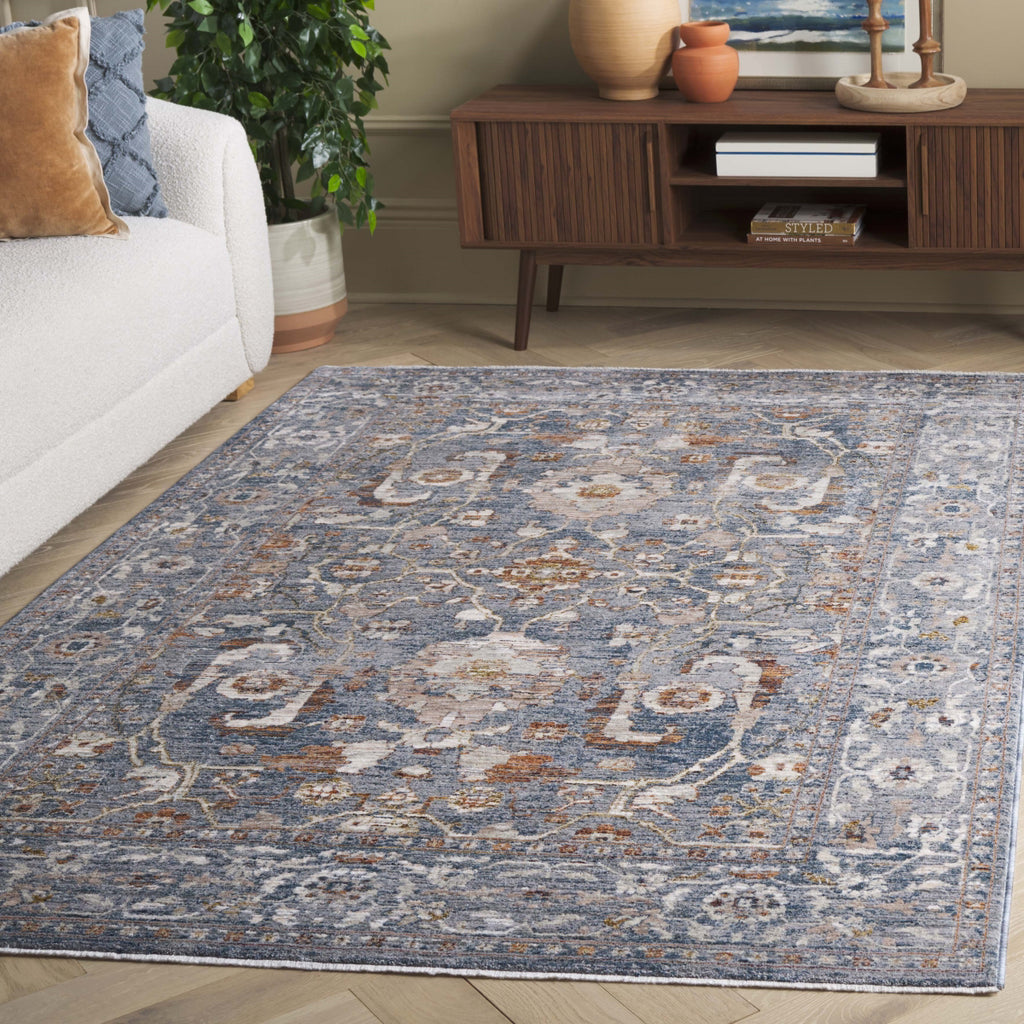 Safavieh Heirloom HRL722M Blue / Grey Area Rug Room Scene Feature