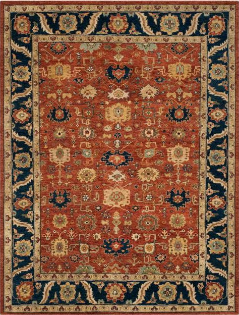 Safavieh Heriz HRZ277 Rust/Navy Area Rug
