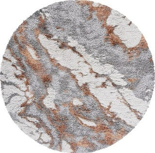 Safavieh Horizon Shag HZN890P Grey / Rust Area Rug Round