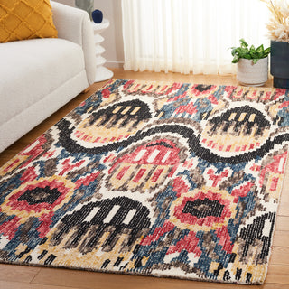 Safavieh Ikat IKT152Z Black / Red Area Rug Room Scene